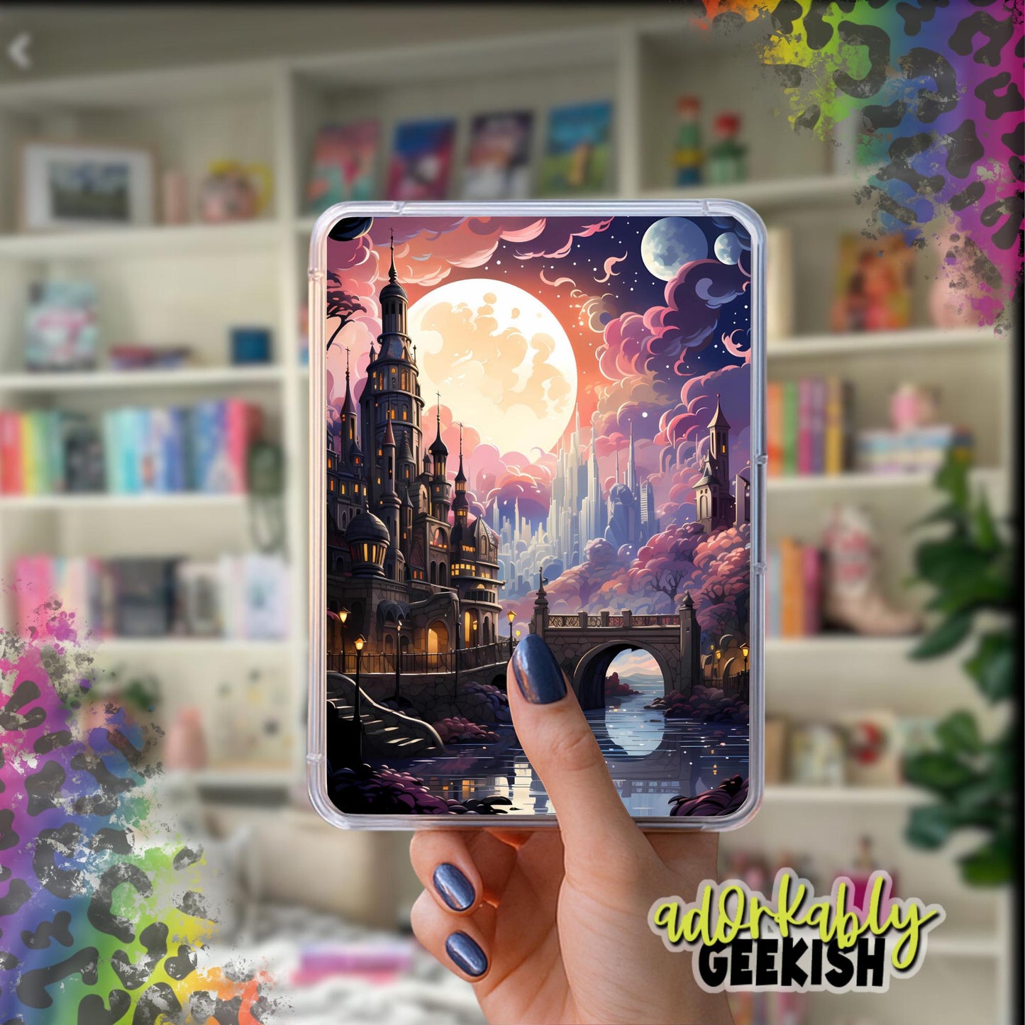 Fantasy Theme Laminated, Handmade Bookish Accessory for Kindle Paperwhite, BookTok & Bookstagram Aesthetic, Reader Gift, Iridescent Option