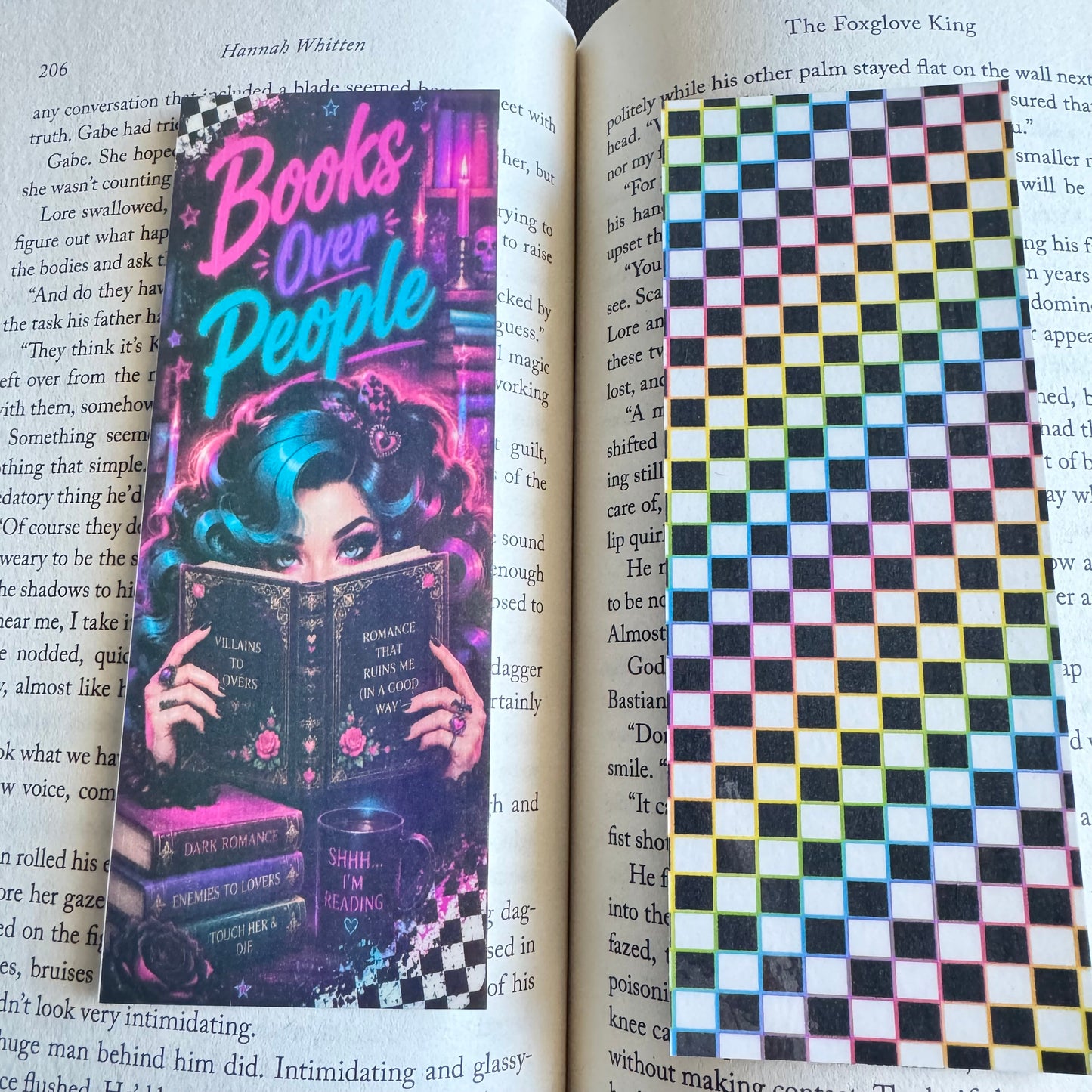 Neon Victorian Book Club Bookmarks | Double-Sided Iridescent Bookish Bookmark | Gothic Romance Reader Gift | 2.5 x 6.5