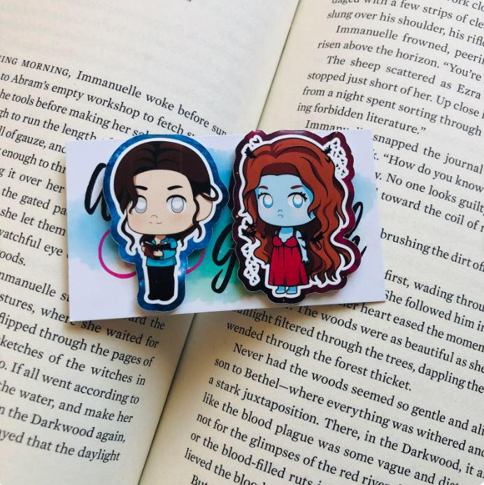 Chibi Character Magnetic Bookmark Sets – Photo Paper, Book Lover Stationery