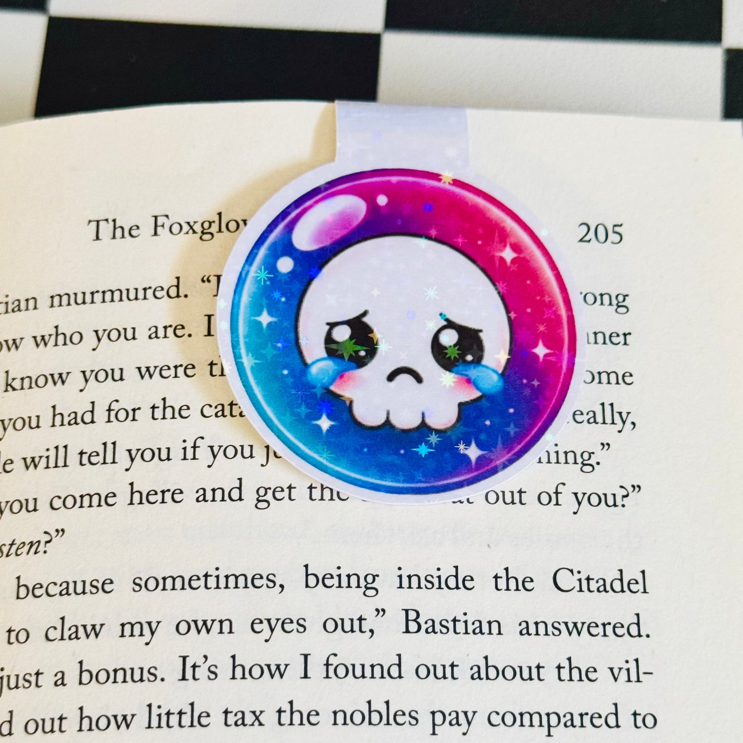 Skull Emoji Magnetic Bookmark