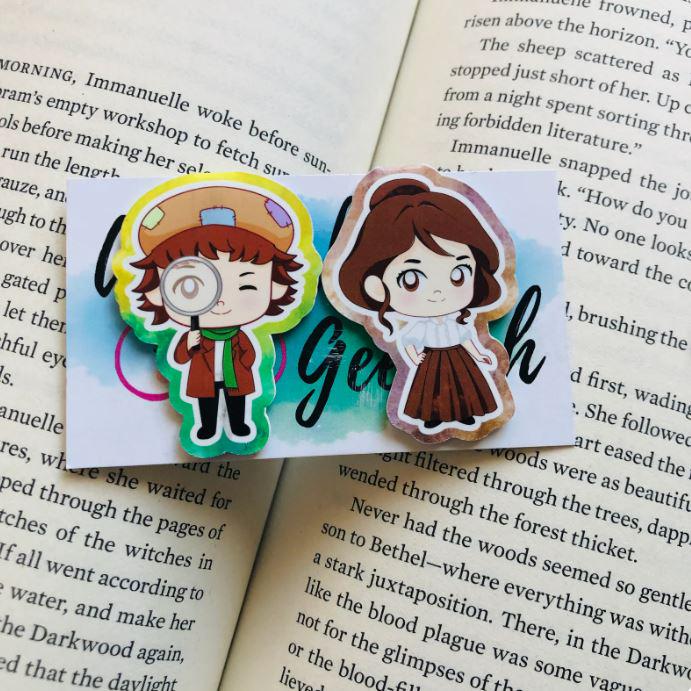 Chibi Character Magnetic Bookmark Sets – Photo Paper, Book Lover Stationery