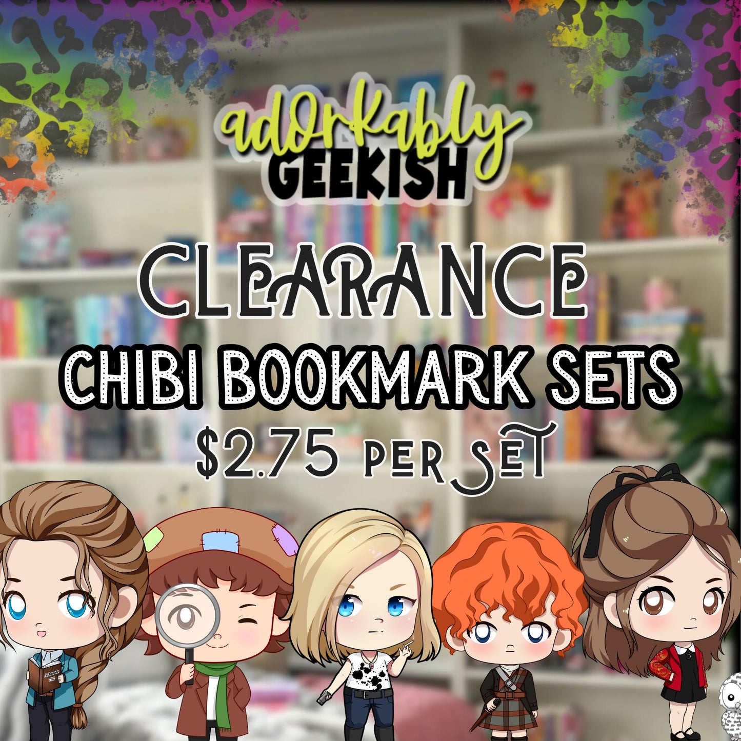 Chibi Character Magnetic Bookmark Sets – Photo Paper, Book Lover Stationery