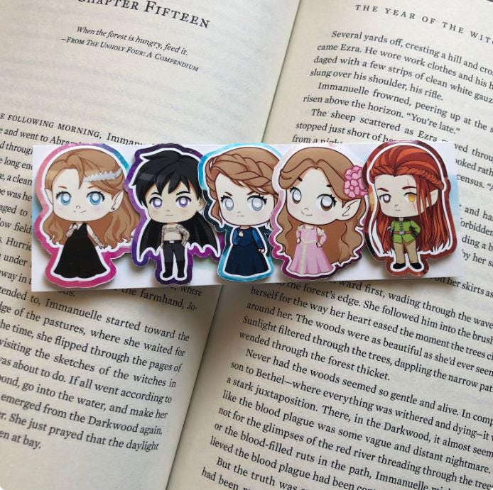 Chibi Book Character Magnetic Bookmark Sets
