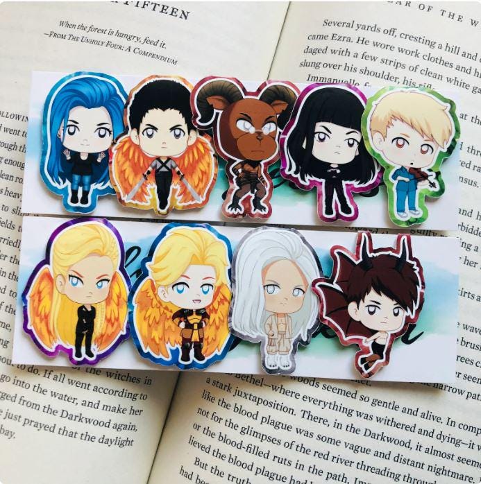 Chibi Book Character Magnetic Bookmark Sets