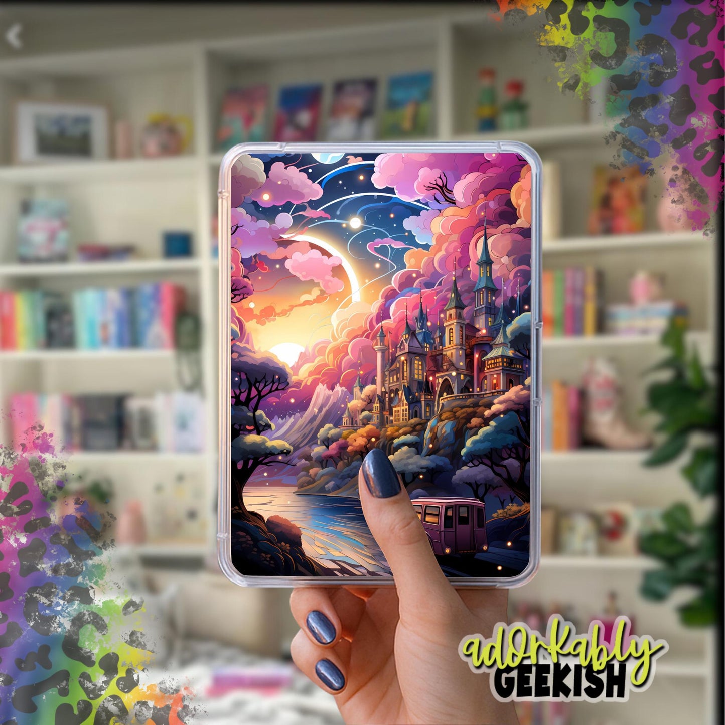 Fantasy Theme Laminated, Handmade Bookish Accessory for Kindle Paperwhite, BookTok & Bookstagram Aesthetic, Reader Gift, Iridescent Option