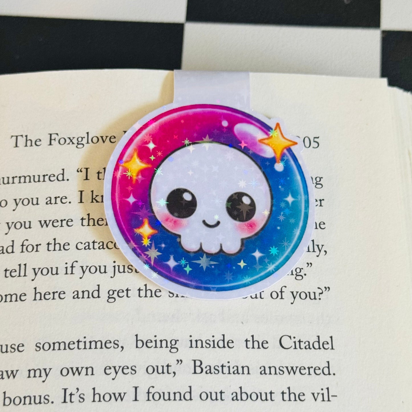 Skull Emoji Magnetic Bookmark