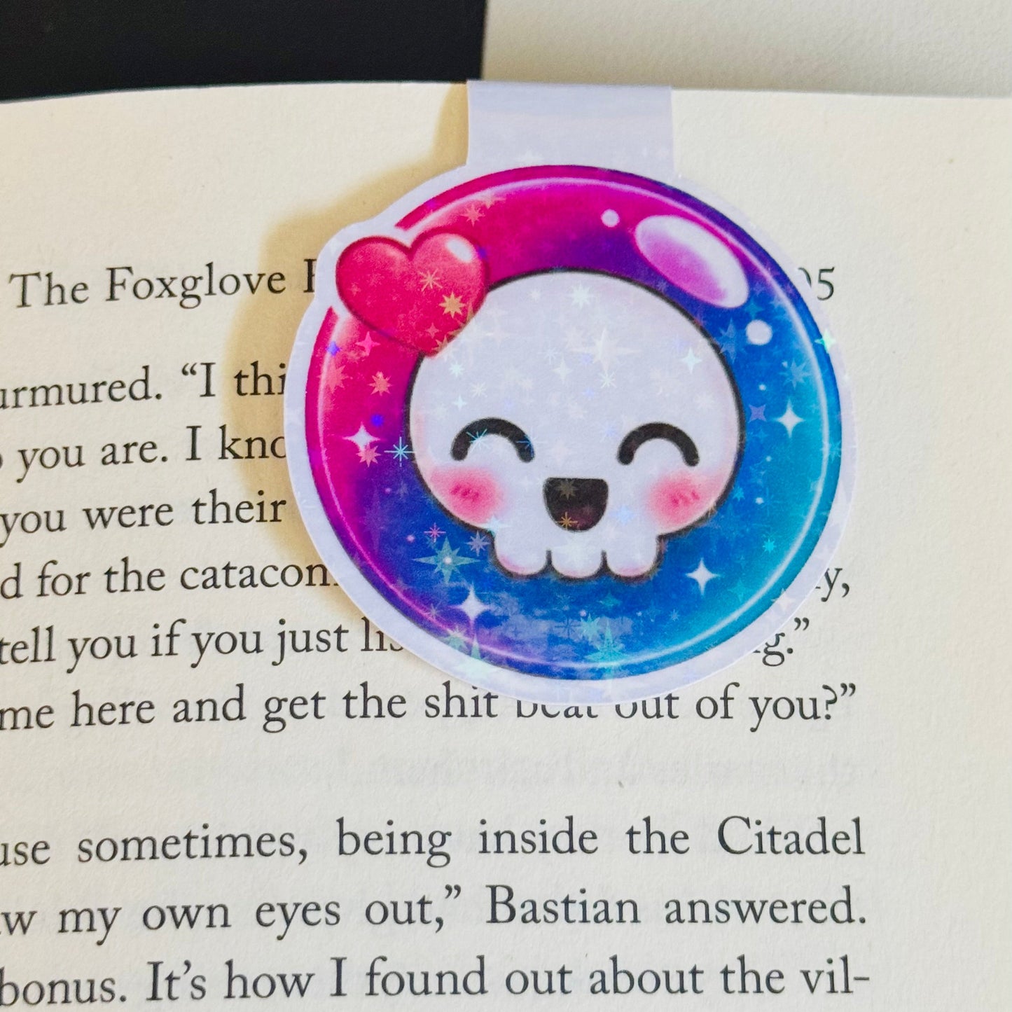 Skull Emoji Magnetic Bookmark
