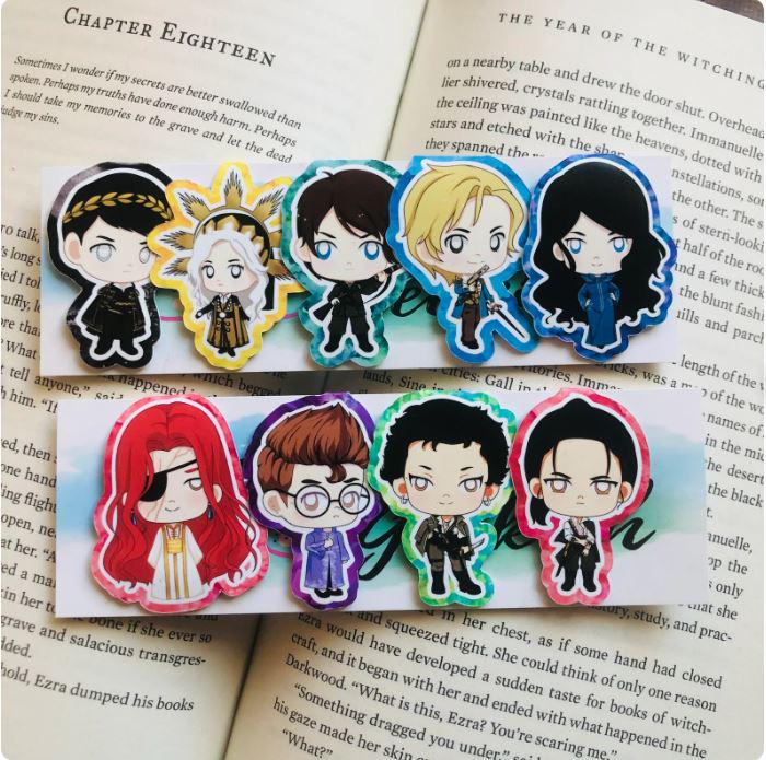 Chibi Book Character Magnetic Bookmark Sets