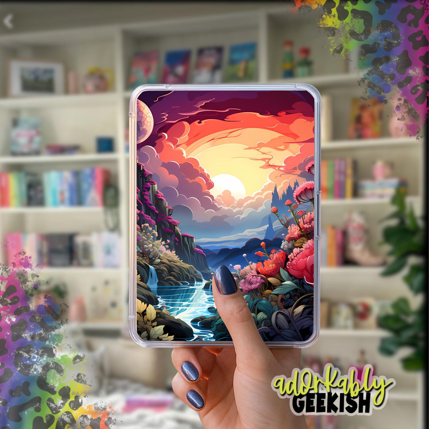 Fantasy Theme Laminated, Handmade Bookish Accessory for Kindle Paperwhite, BookTok & Bookstagram Aesthetic, Reader Gift, Iridescent Option