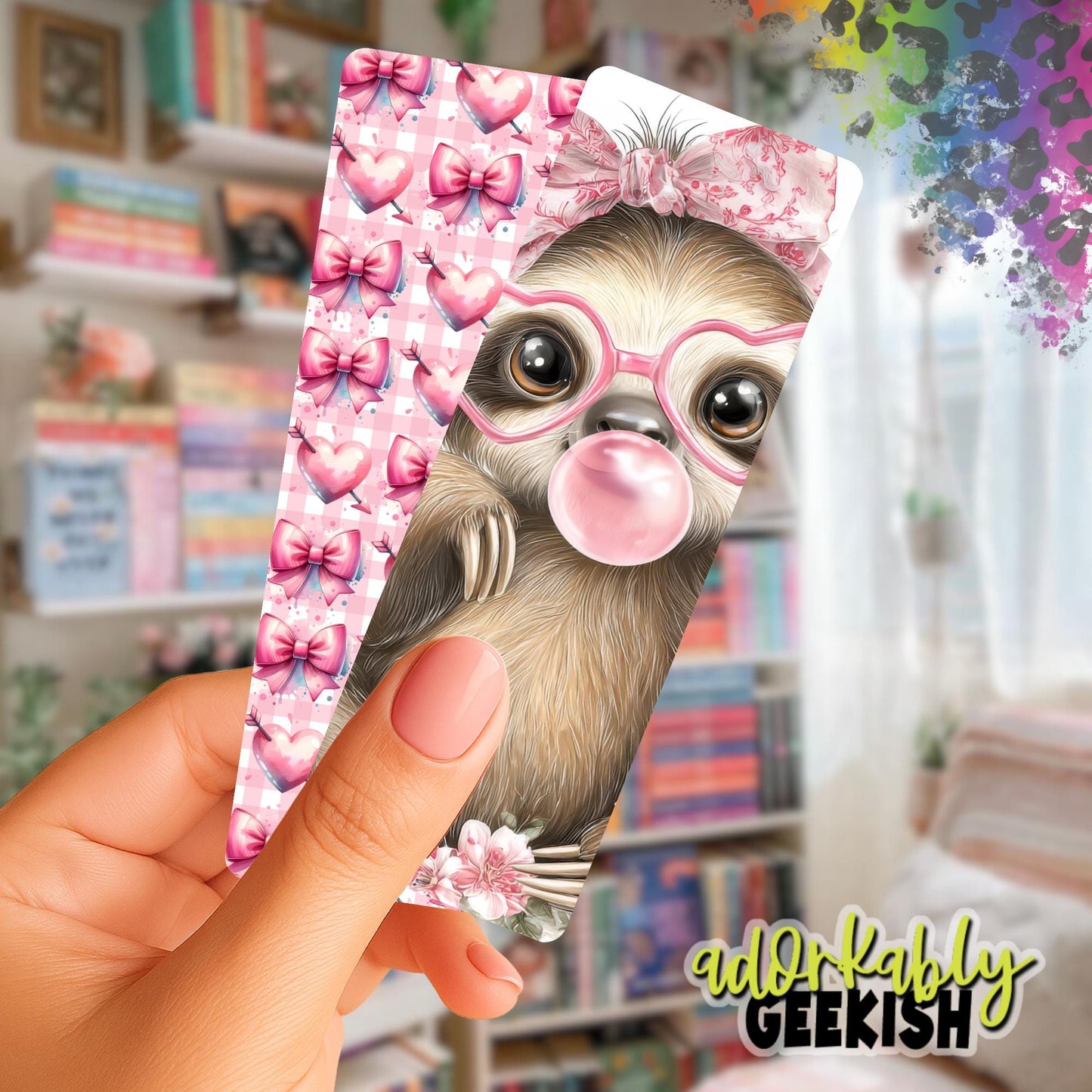 Bubble Gum Cuties Bookmark, Reading Accessory, 2x6 Double Sided Bookmark with Tassel