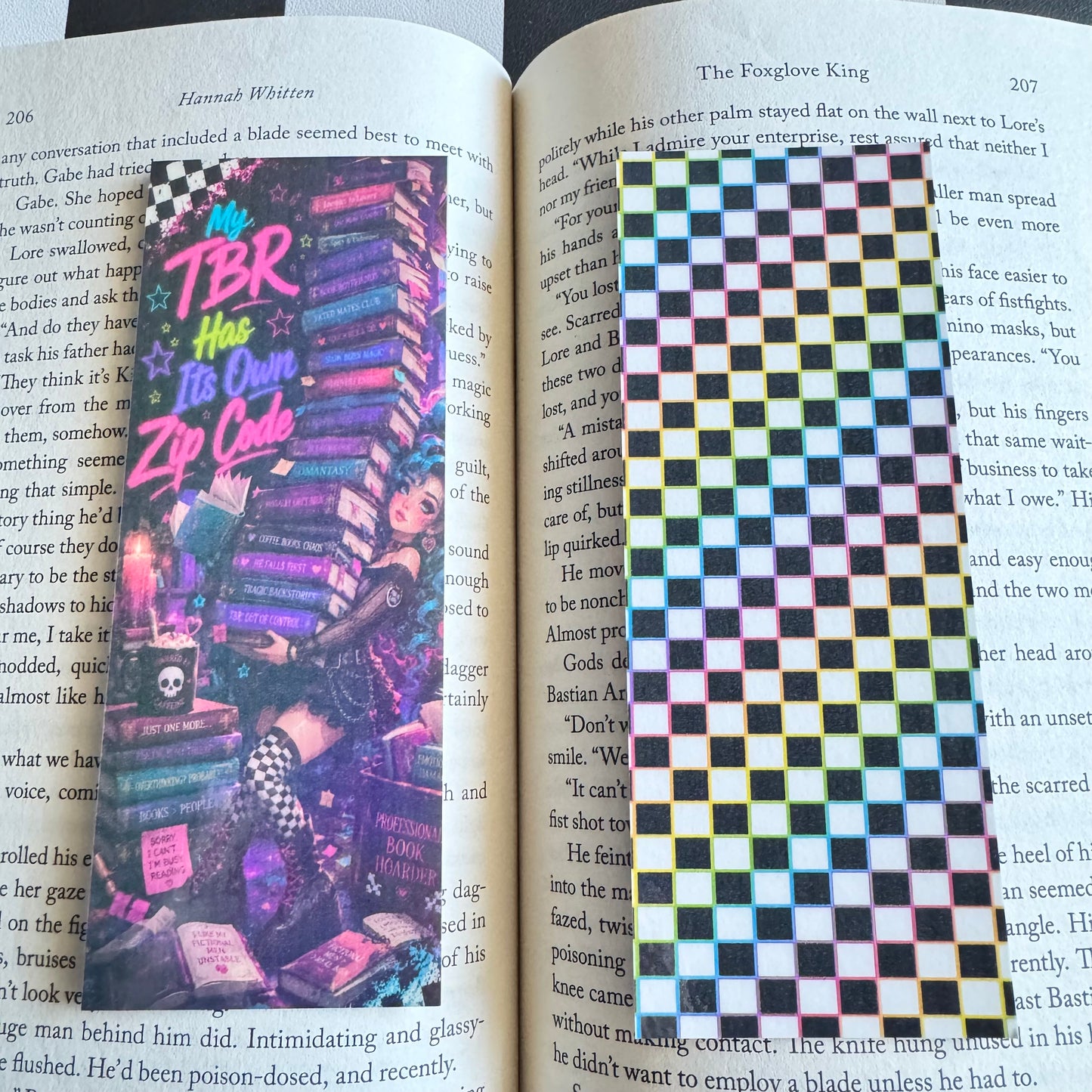 Neon Victorian Book Club Bookmarks | Double-Sided Iridescent Bookish Bookmark | Gothic Romance Reader Gift | 2.5 x 6.5