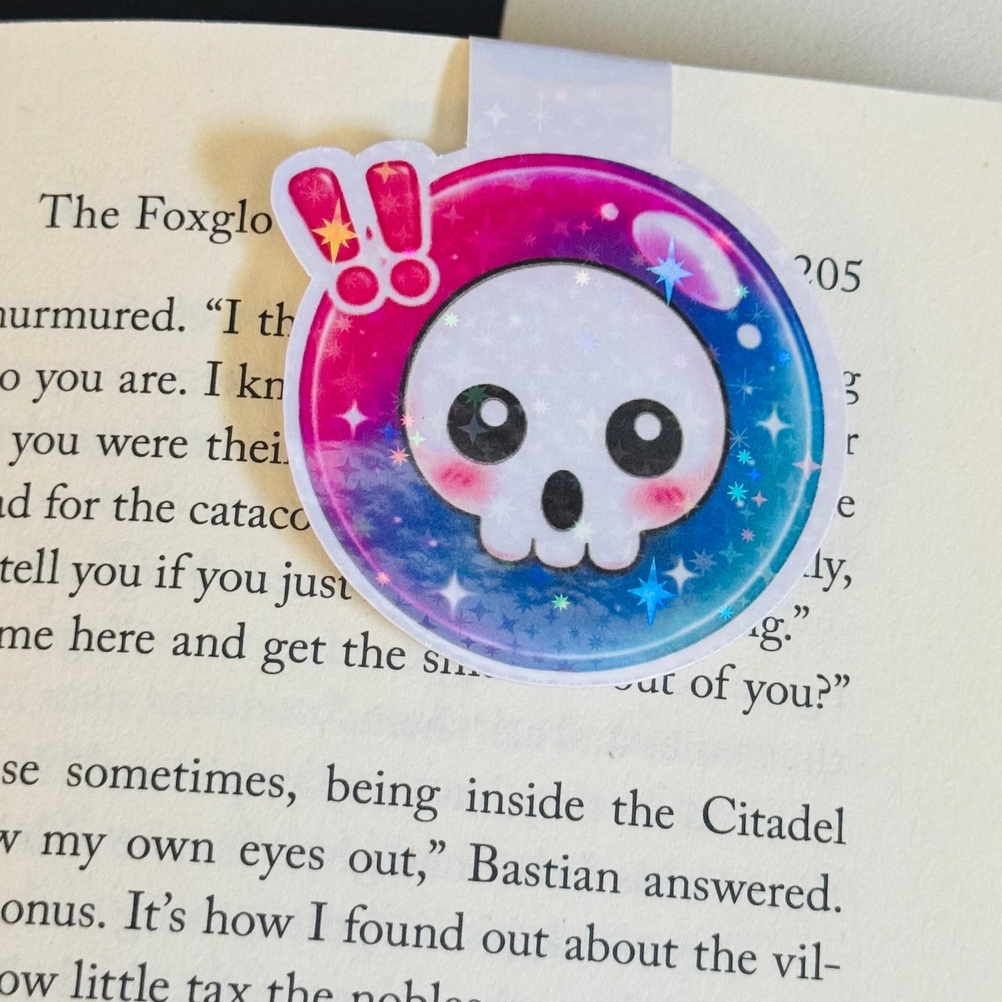 Skull Emoji Magnetic Bookmark