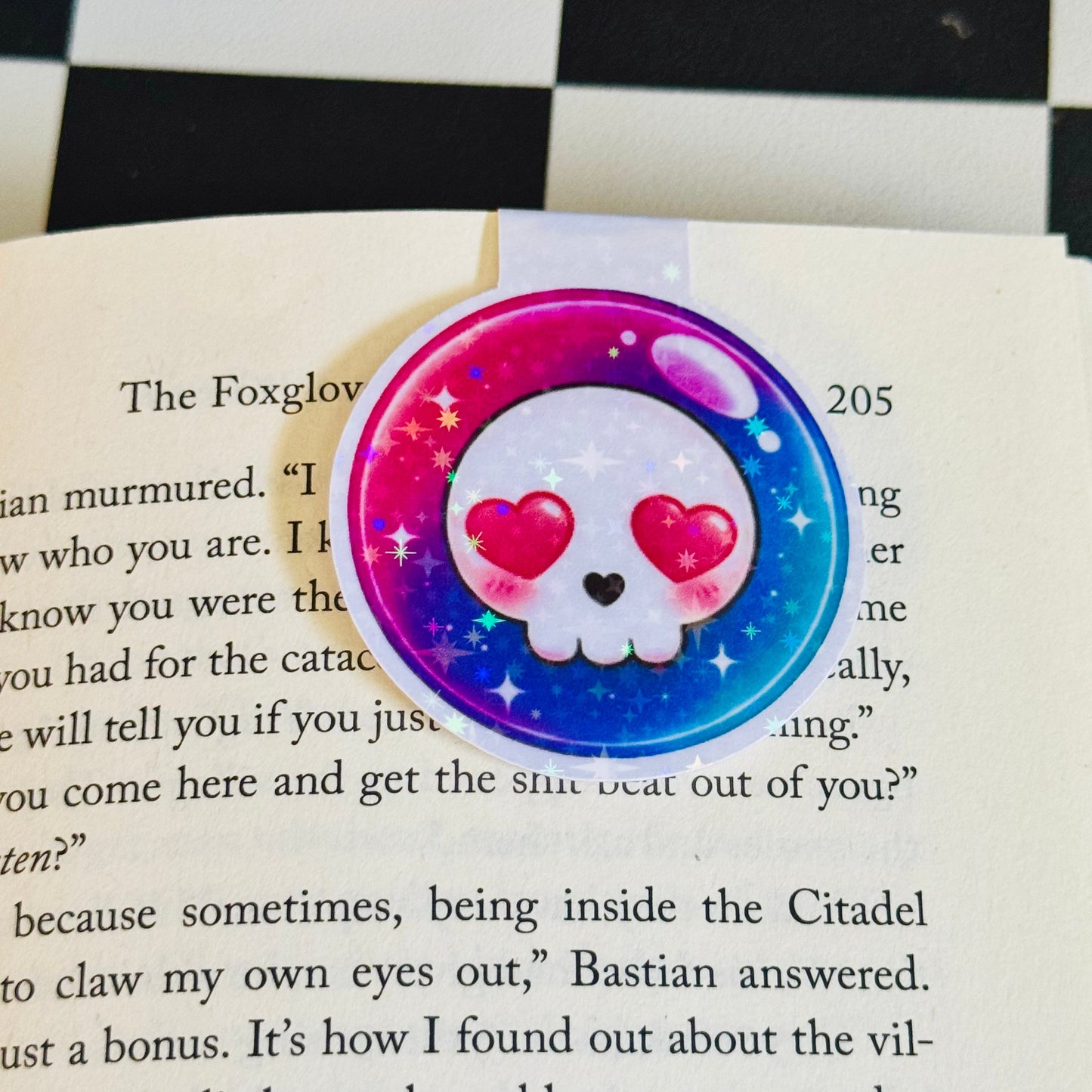 Skull Emoji Magnetic Bookmark