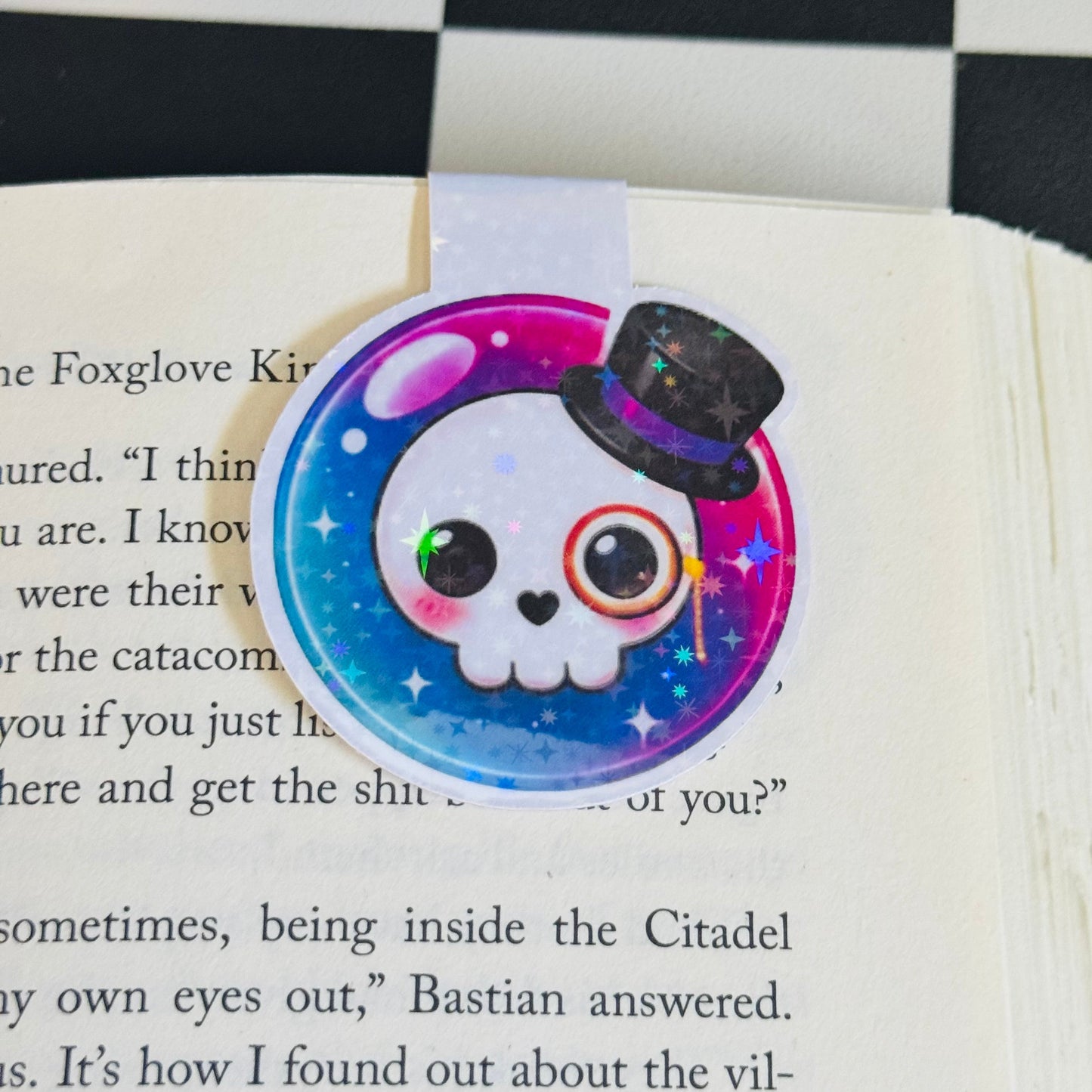 Skull Emoji Magnetic Bookmark
