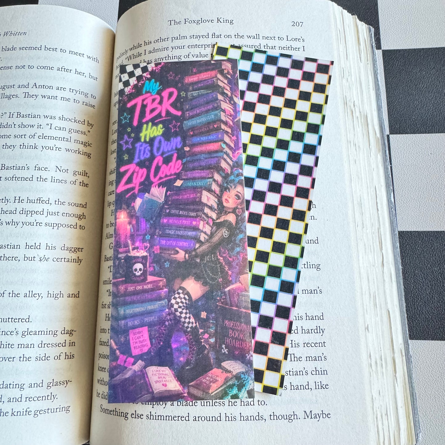 Neon Victorian Book Club Bookmarks | Double-Sided Iridescent Bookish Bookmark | Gothic Romance Reader Gift | 2.5 x 6.5