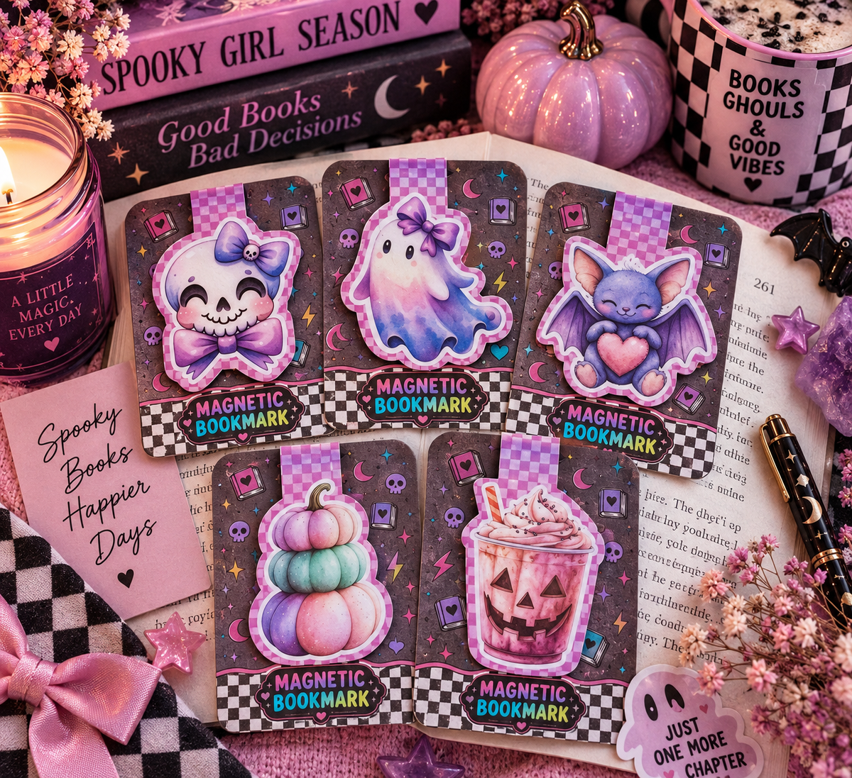 Spooky Pastel Season Bookmark Collection 🎃👻💜