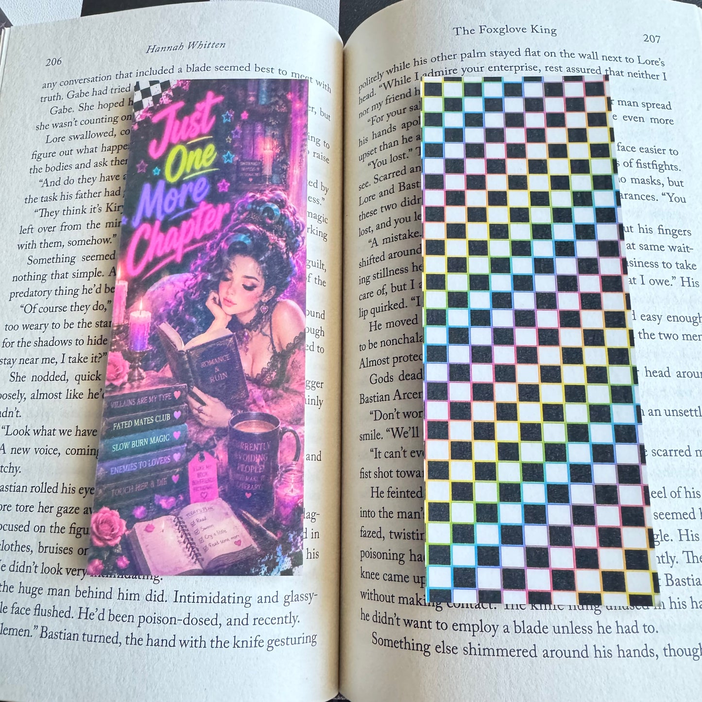 Neon Victorian Book Club Bookmarks | Double-Sided Iridescent Bookish Bookmark | Gothic Romance Reader Gift | 2.5 x 6.5