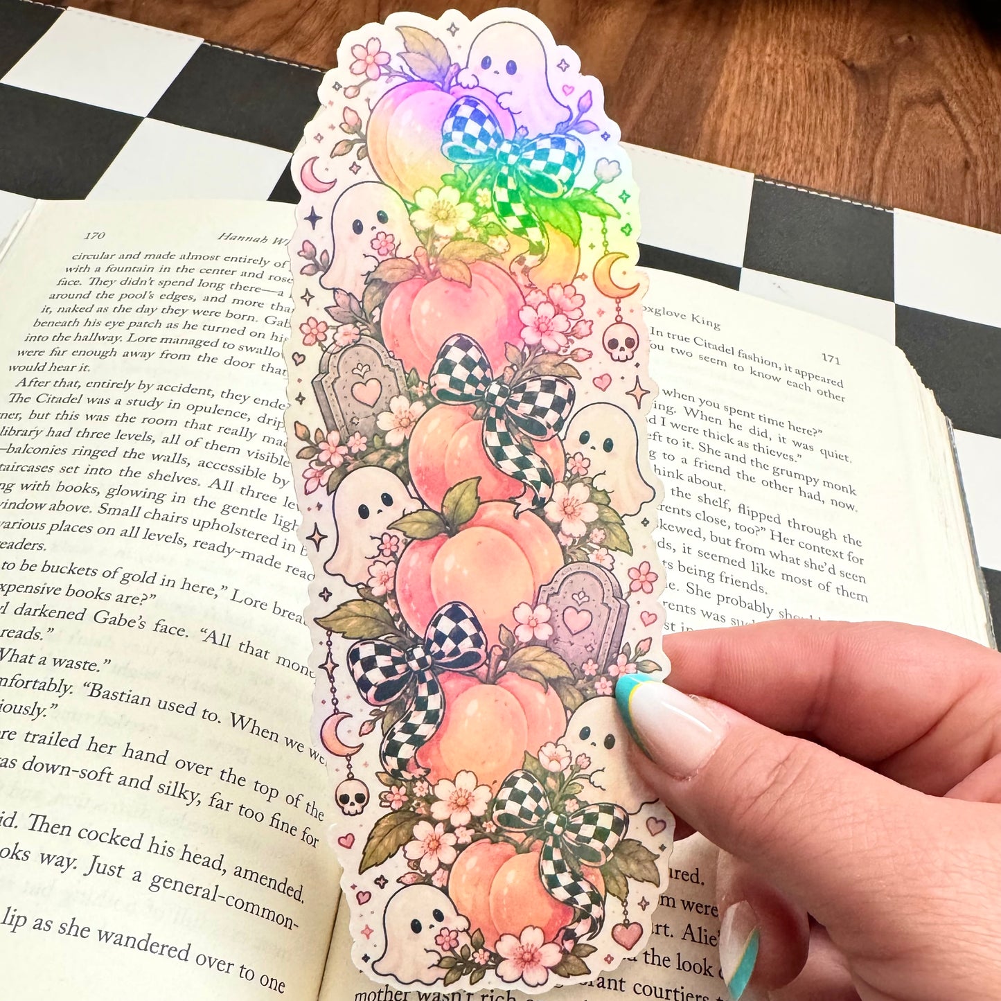 Spooky Fruit Garden Bookmark Collection | Ghost, Peach, Strawberry & Cherry Bookmarks