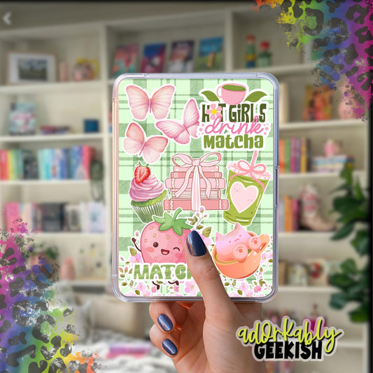 Matcha Love Kindle Insert – Laminated Bookish Accessory (Paperwhite Compatible)