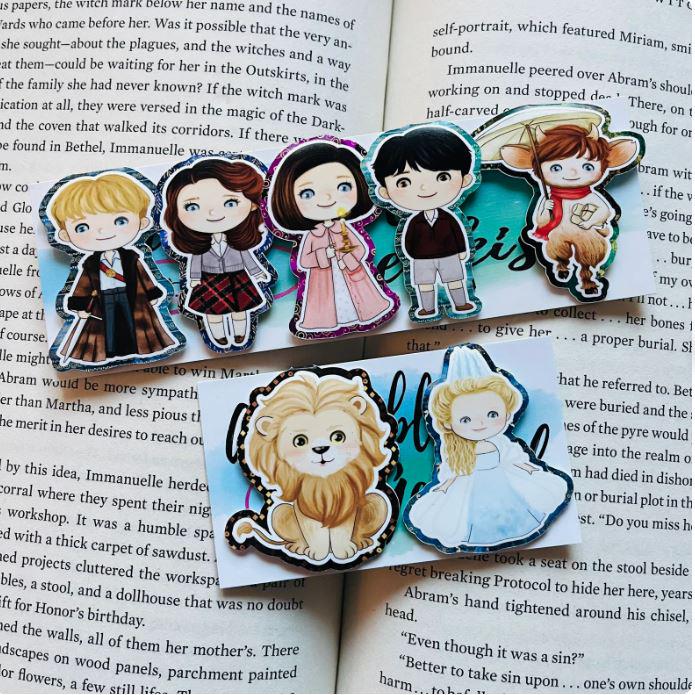 Chibi Book Character Magnetic Bookmark Sets