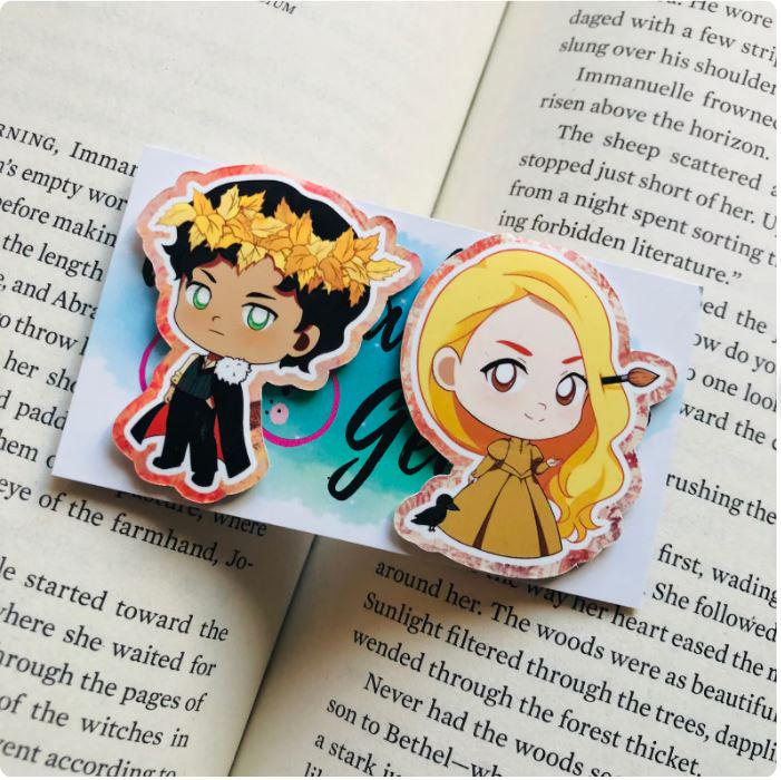 Chibi Character Magnetic Bookmark Sets – Photo Paper, Book Lover Stationery