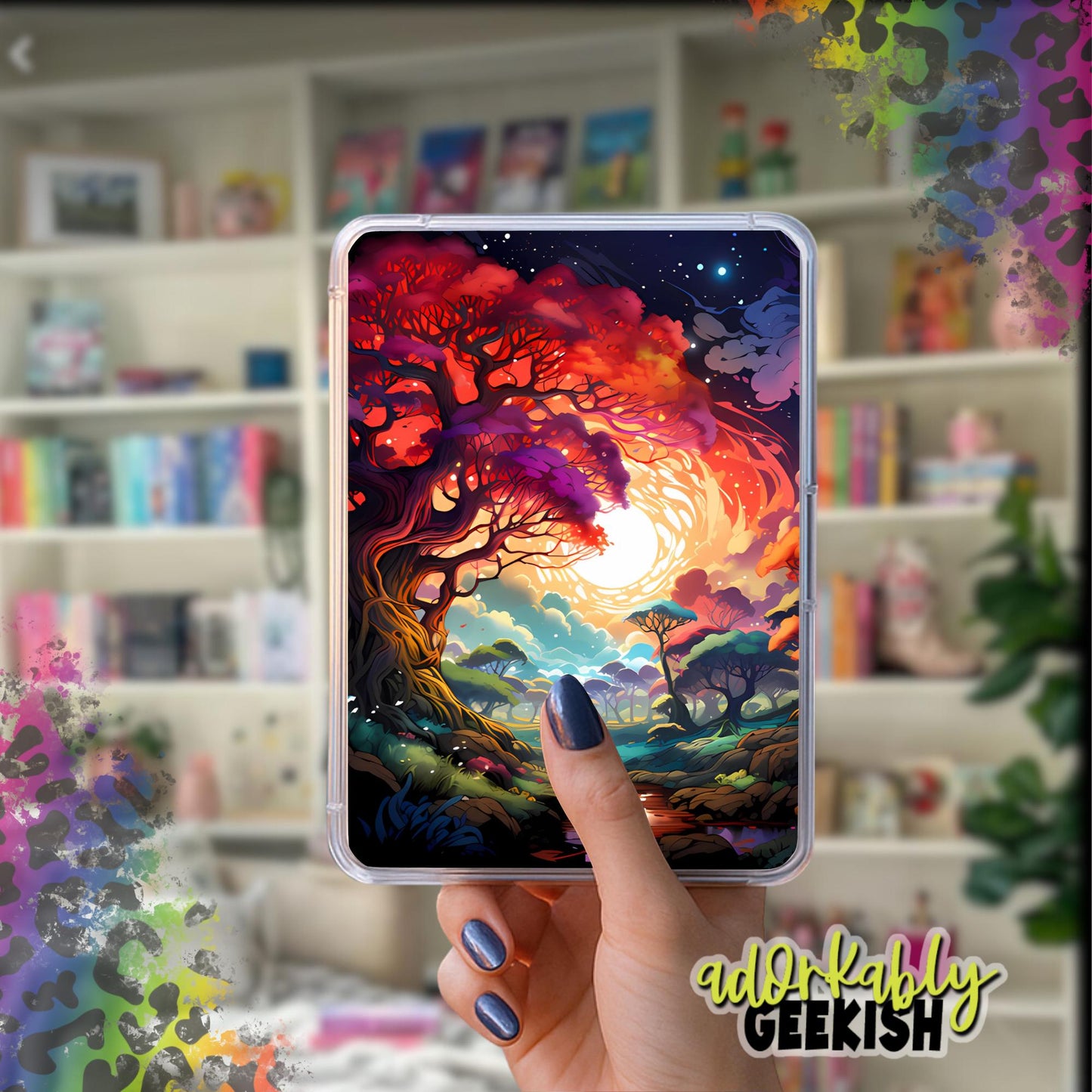 Fantasy Theme Laminated, Handmade Bookish Accessory for Kindle Paperwhite, BookTok & Bookstagram Aesthetic, Reader Gift, Iridescent Option