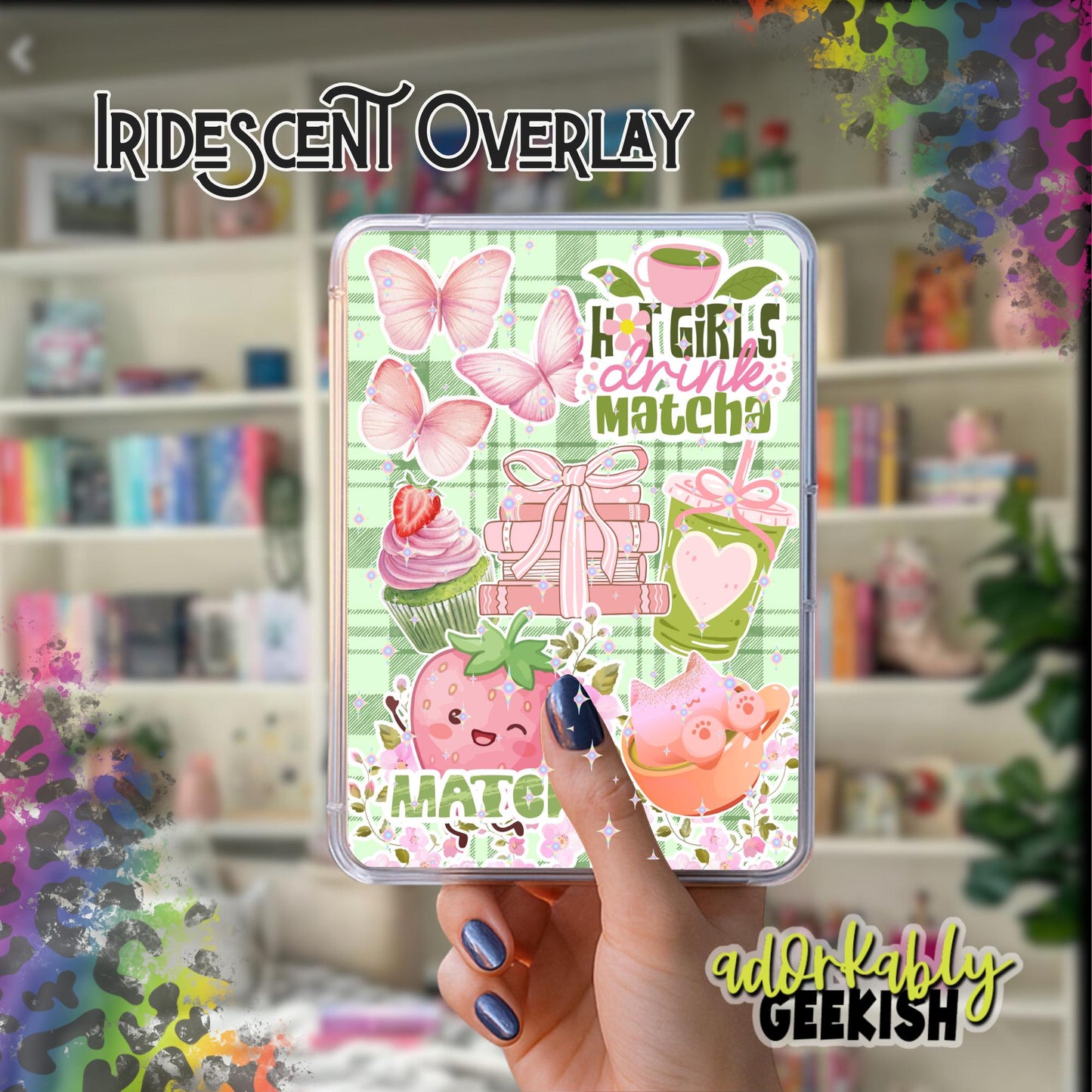 Matcha Love Kindle Insert – Laminated Bookish Accessory (Paperwhite Compatible)