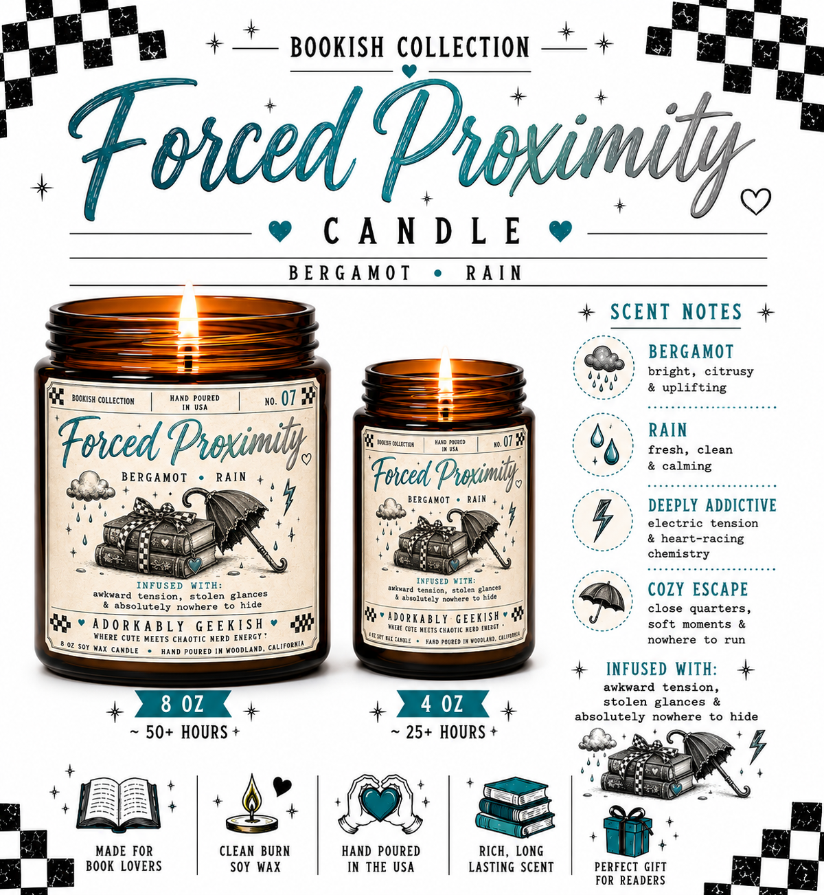 Bookish Collection Candles | Hand-Poured Soy + Beeswax Blend | 4 oz & 8 oz